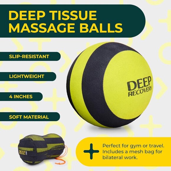 4-Inch Firm Yoga Deep Tissue Massage Ball Set – Myofascial Release Balls for Fee - Picture 3 of 5